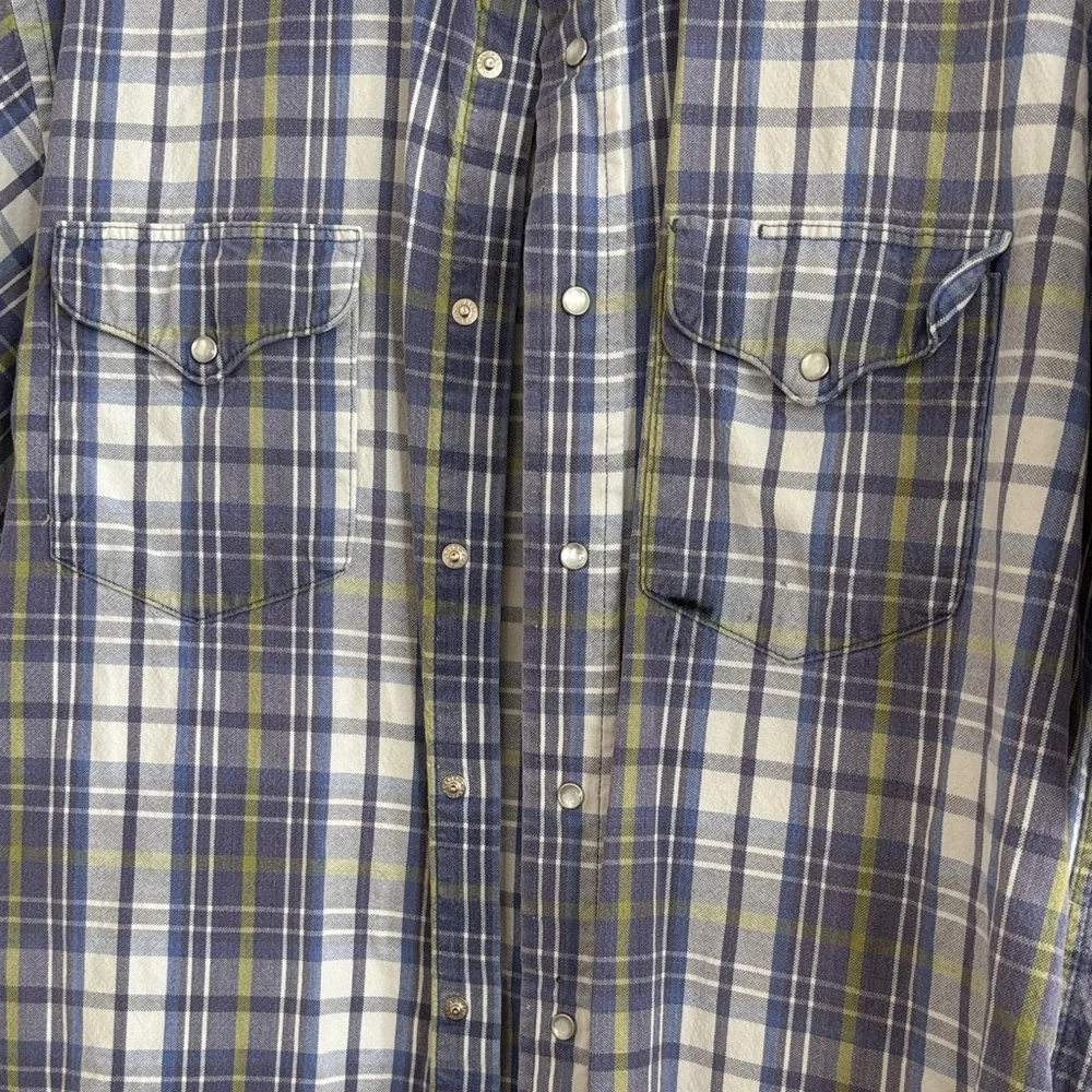 Vintage Texas Cotton Blue‎ and White Plaid Casual Shirt